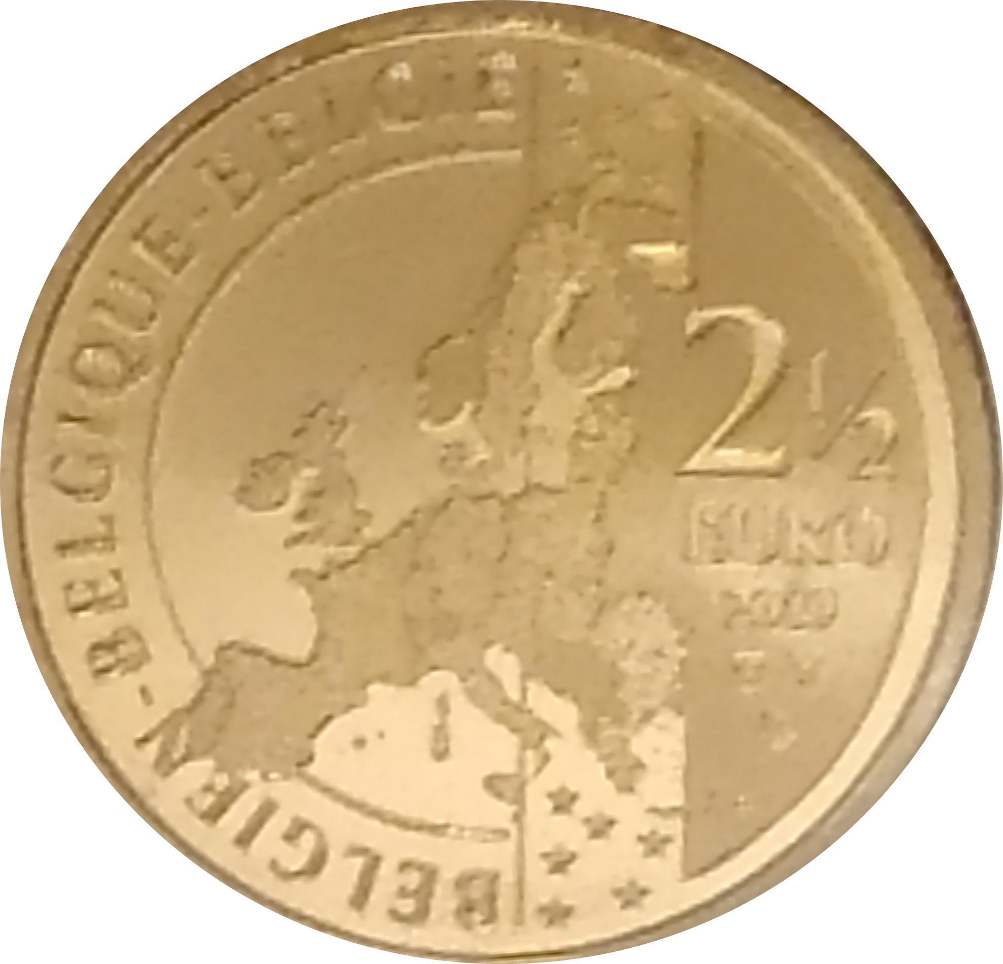 2019  2½ Eu Brilliant Uncirculated In card; Mintage includes 20,000 pcs in BU set 2019 Brussels MS