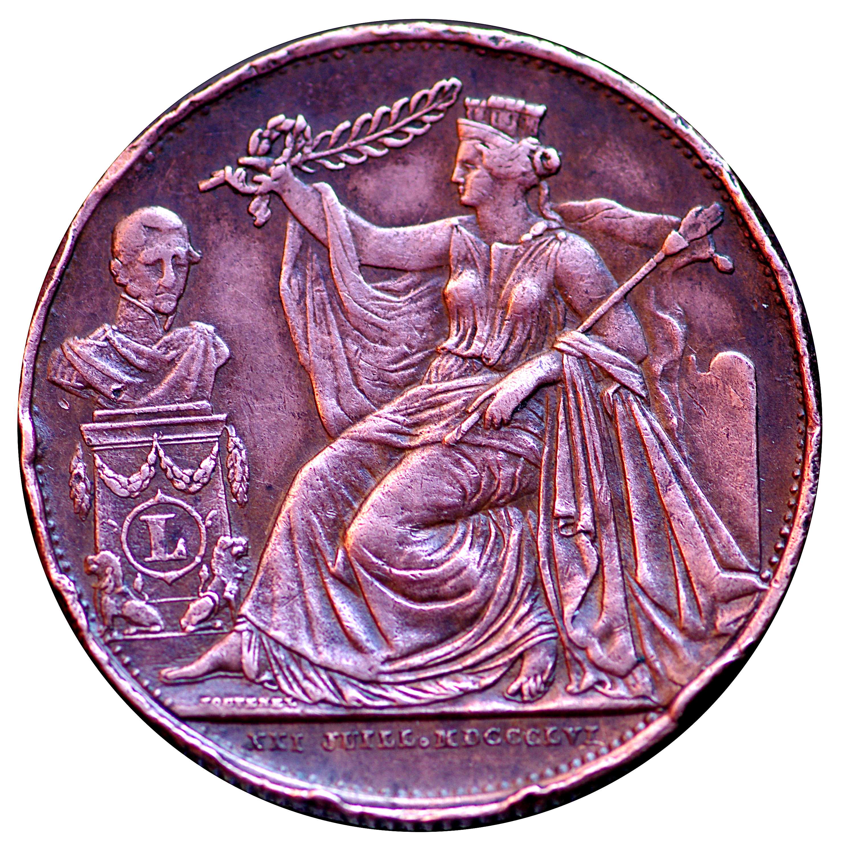 1856-1856 5 Ce Bronze MS