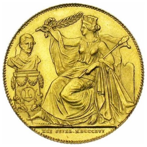 1856-1856 40 Fr With break of coin, double 'N' in 'L'INAUGURATION' MS