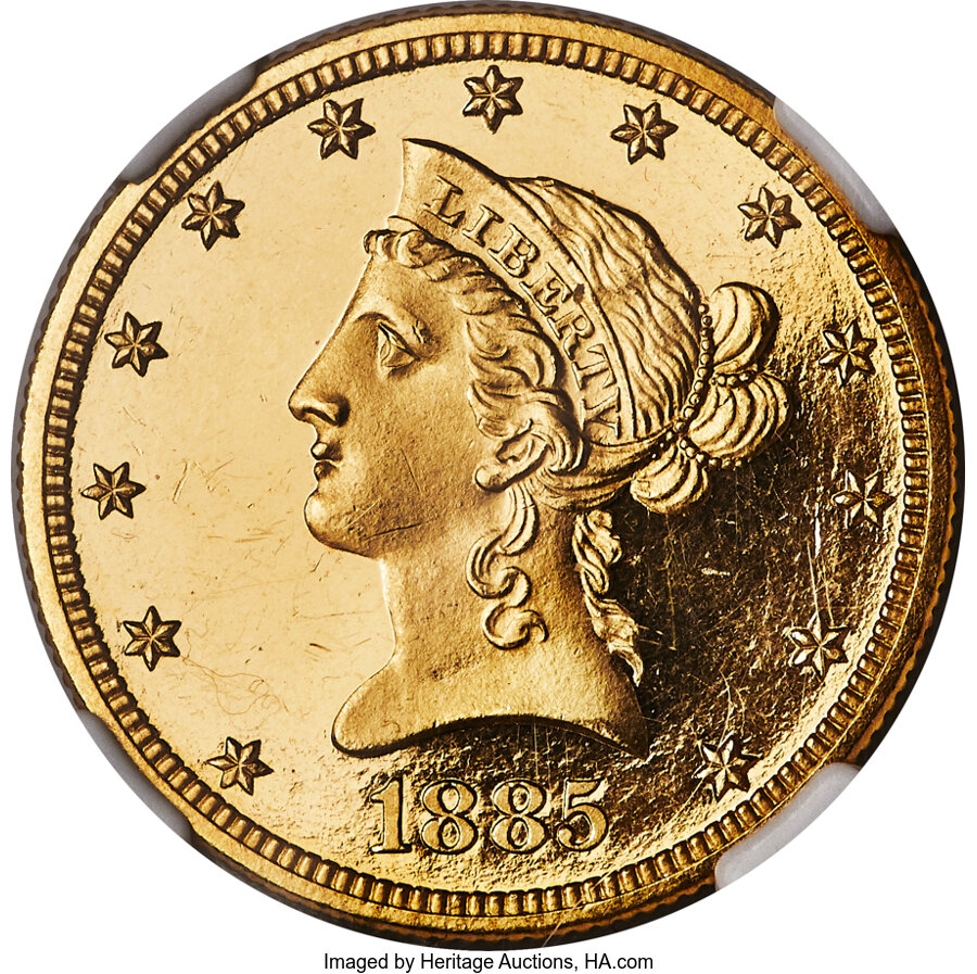 1885 $10 PR64 Ultra Cameo NGC. JD-1, R.6....