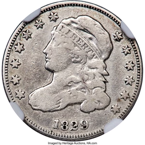 image for: 1829 10C Curl Base 2, JR-10, FS-301, R.5, Fine 12 NGC....