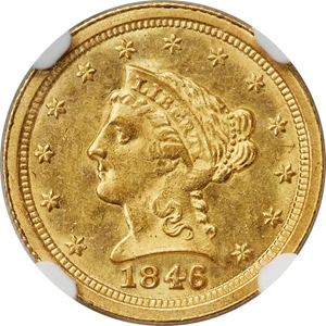 image for: 1846-O $2 1/2 MS64 NGC. Variety 2....