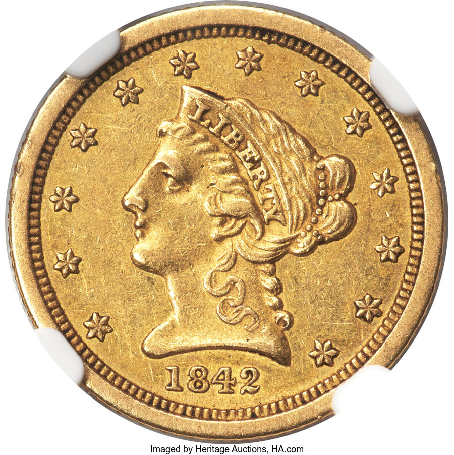 1842-O $2 1/2 AU58 NGC. Variety 1....