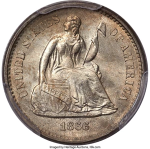 image for: 1866-S H10C MS66 PCGS. CAC....