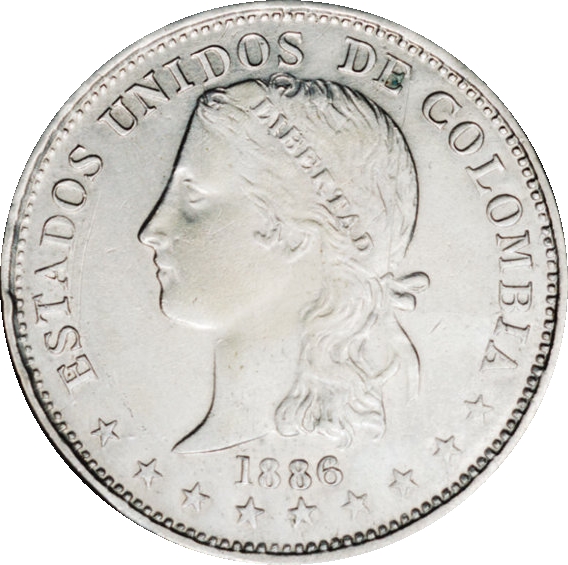 1886 5 De Reverse: with 2 stars and 2 dots and legend LEV MS