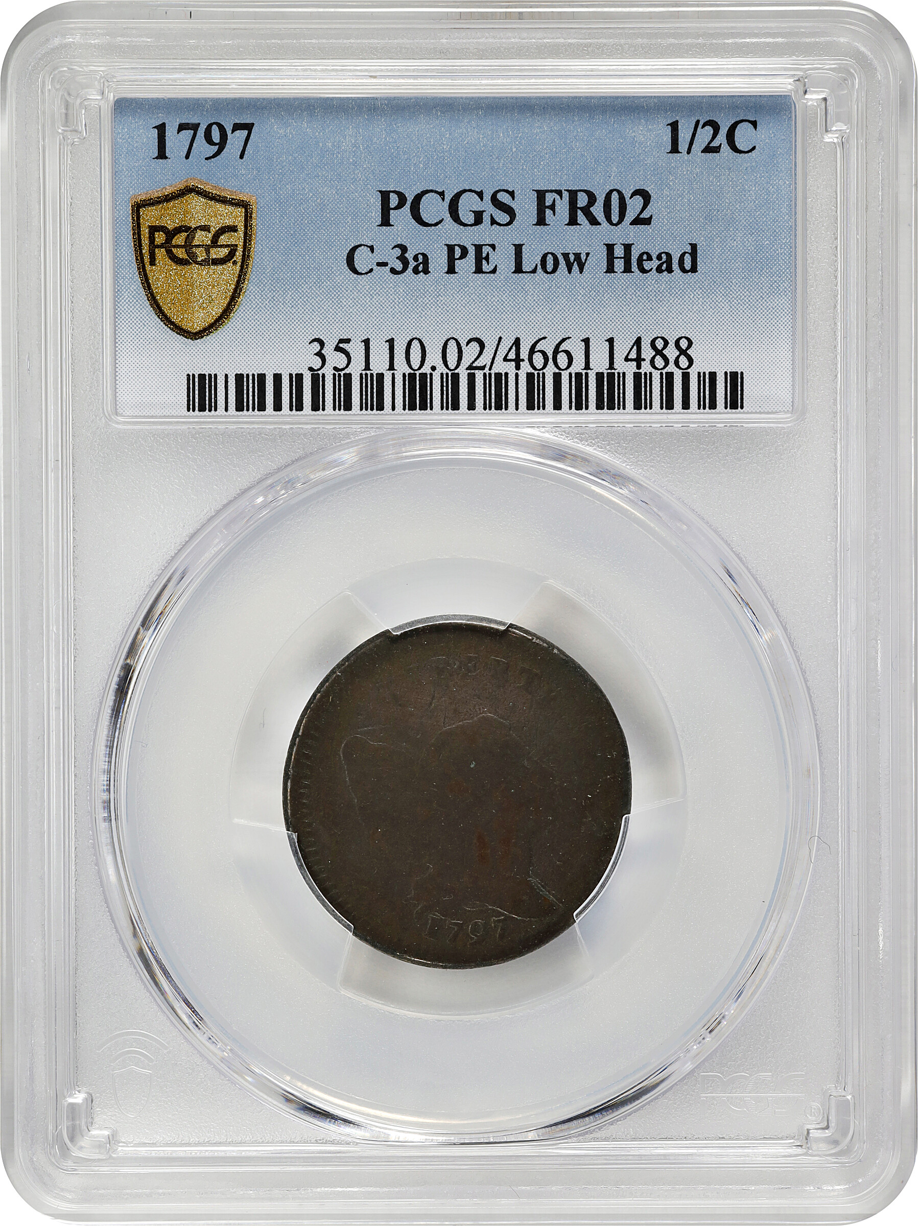 1797 1/2c Plain Edge, Low Head, C-3a MS BN thumbnail 19