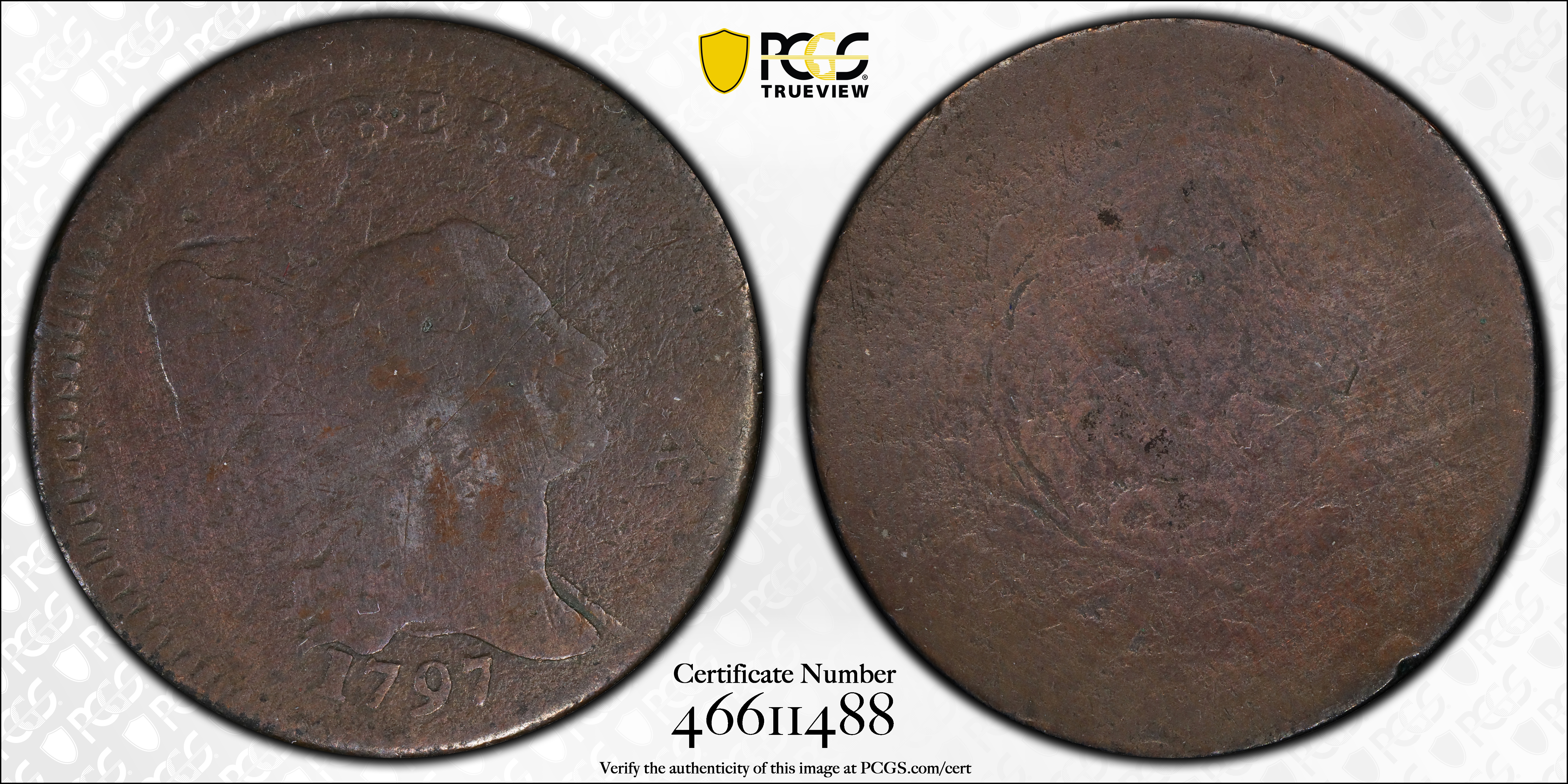 1797 1/2c Plain Edge, Low Head, C-3a MS BN thumbnail 17