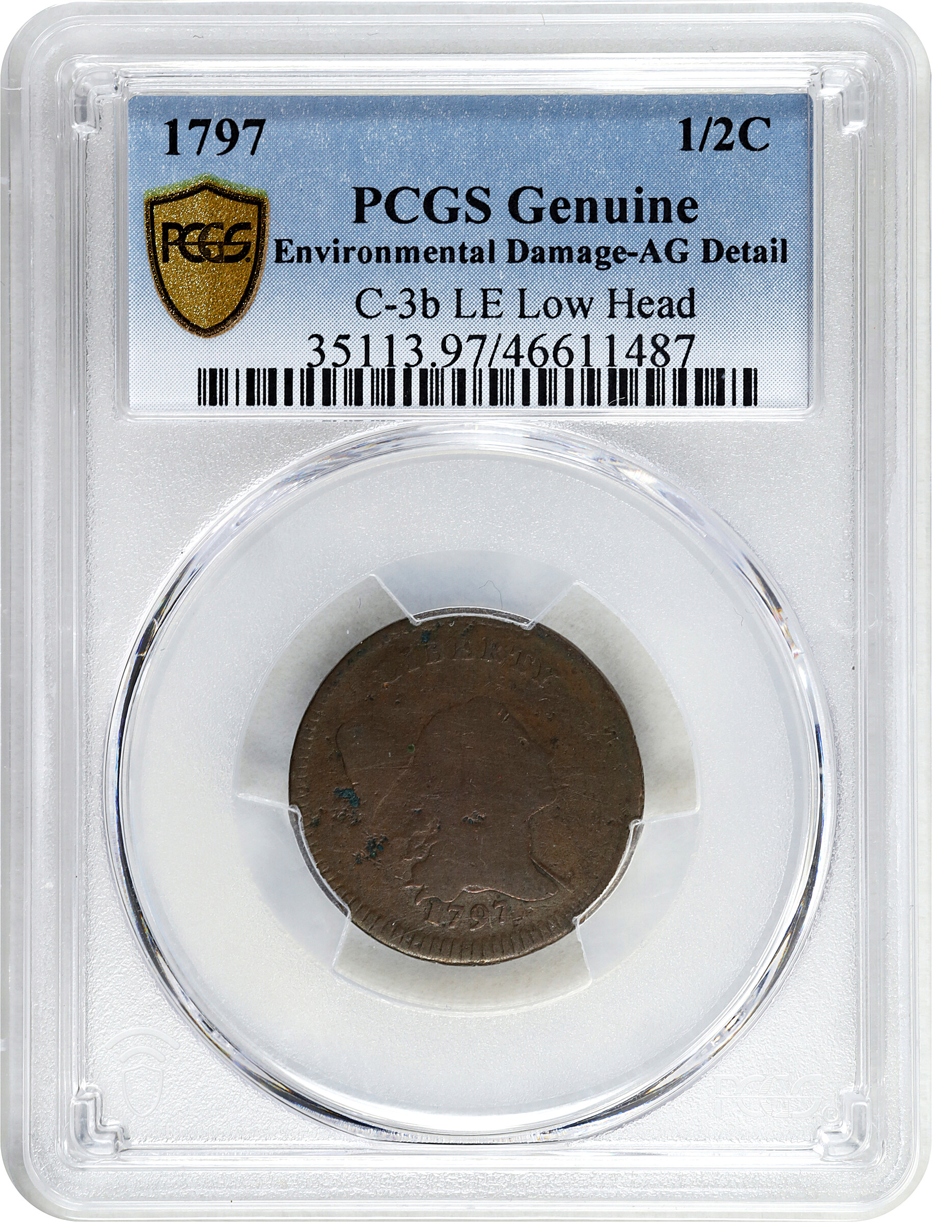 1797 1/2c Lettered Edge, Low Head, C-3b MS BN thumbnail 16