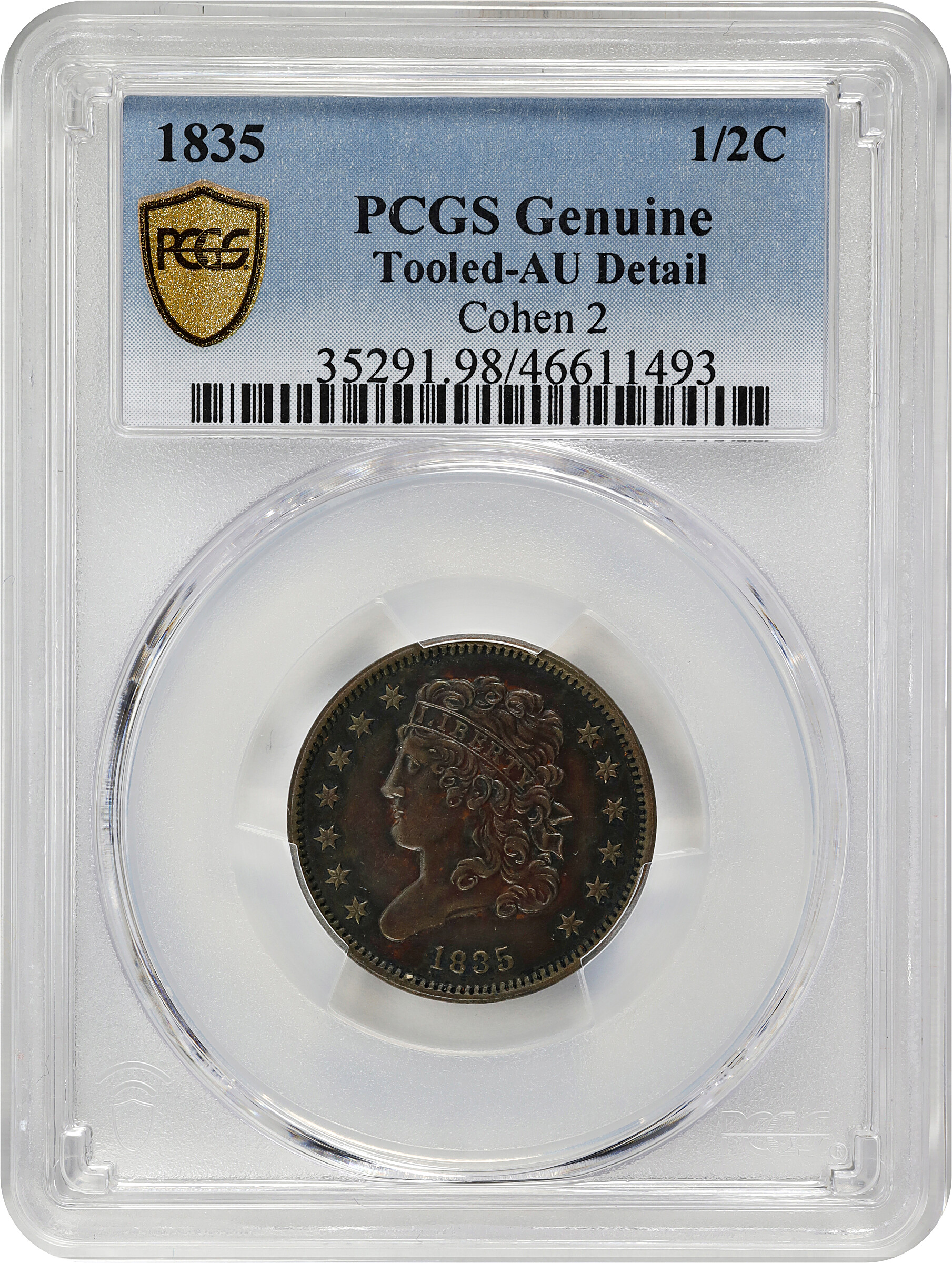 1835 1/2c C-2 MS BN G6 BN thumbnail 3