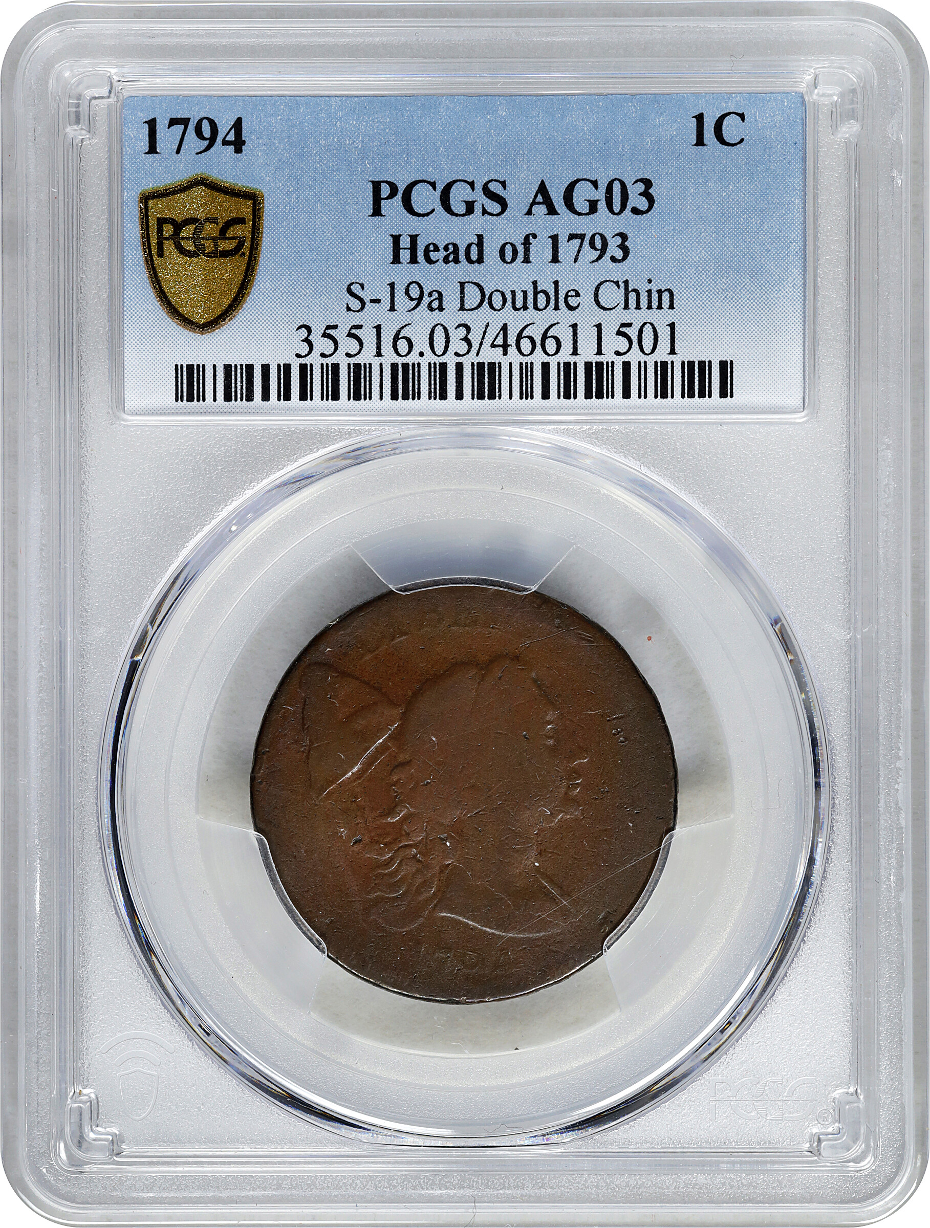 1794 1c Head of 1793, S-19a  MS BN thumbnail 12