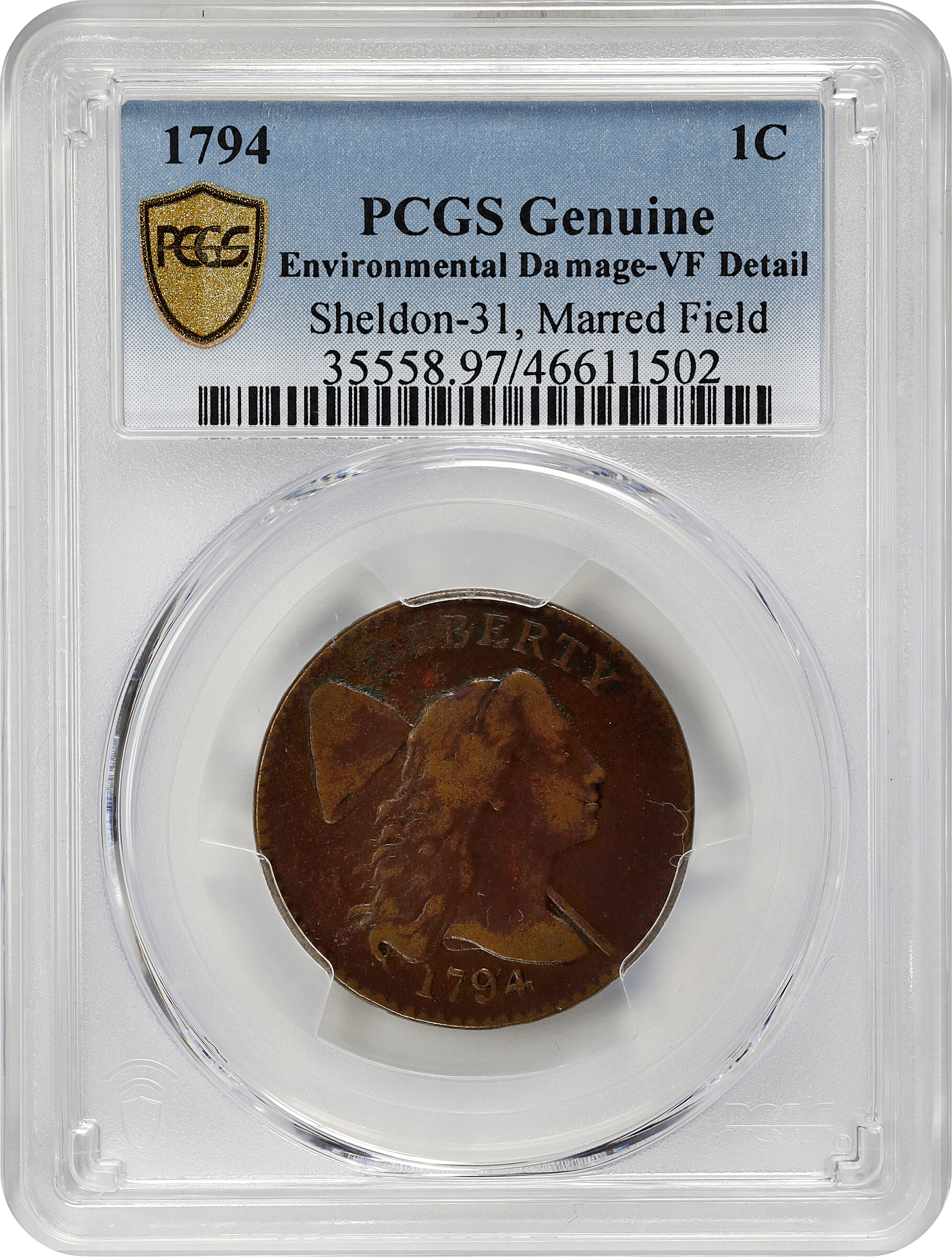 1794 1c Head of 1794, S-31  MS BN thumbnail 20