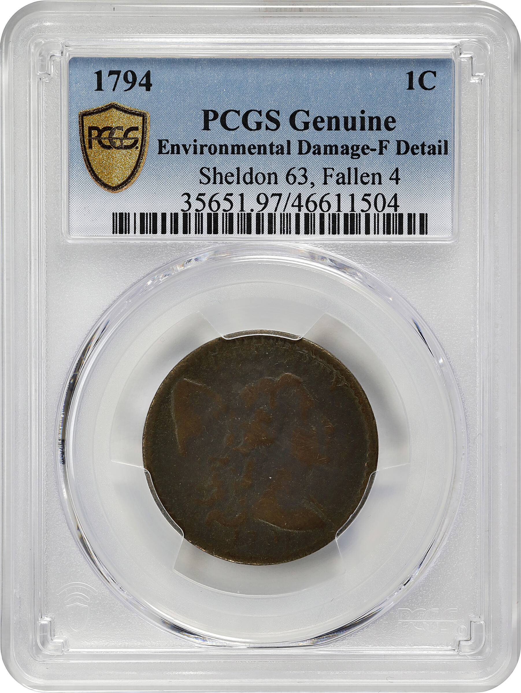 1794 1c Head of 1794, S-63  MS BN thumbnail 17