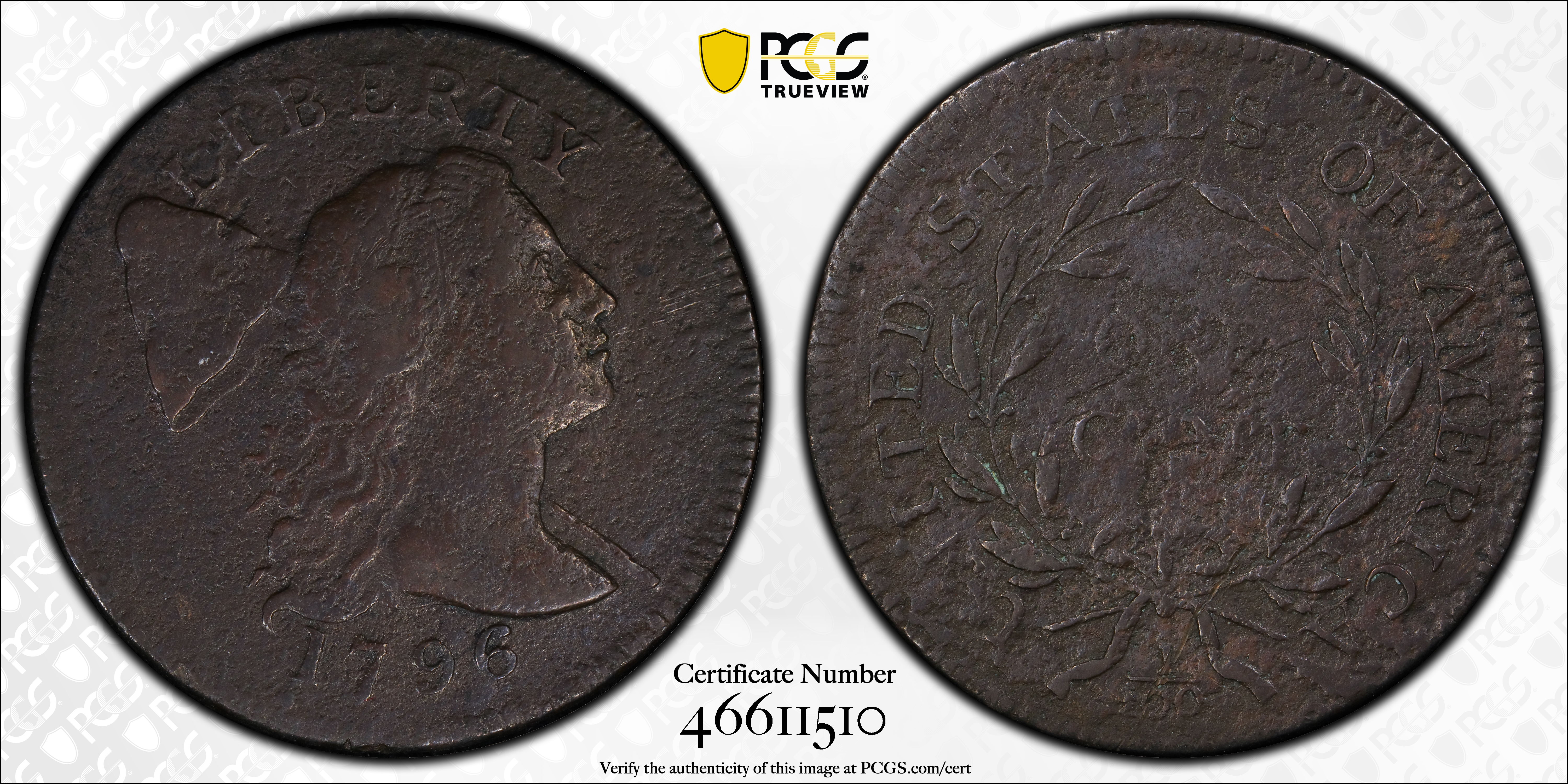 1796 1c Liberty Cap, S-88  MS BN thumbnail 13