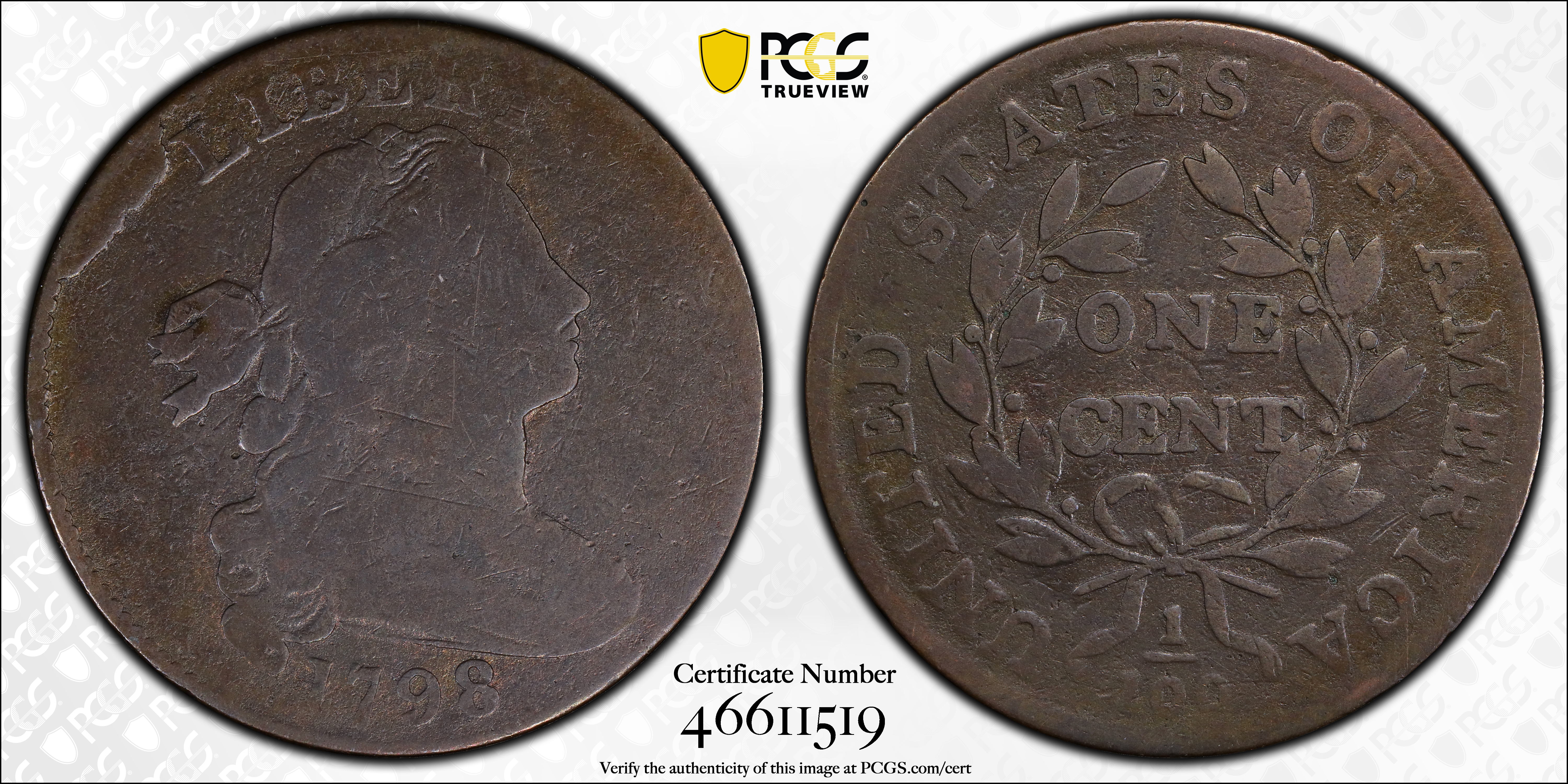 1798 1c 2nd Hair Style, S-171  MS BN thumbnail 6