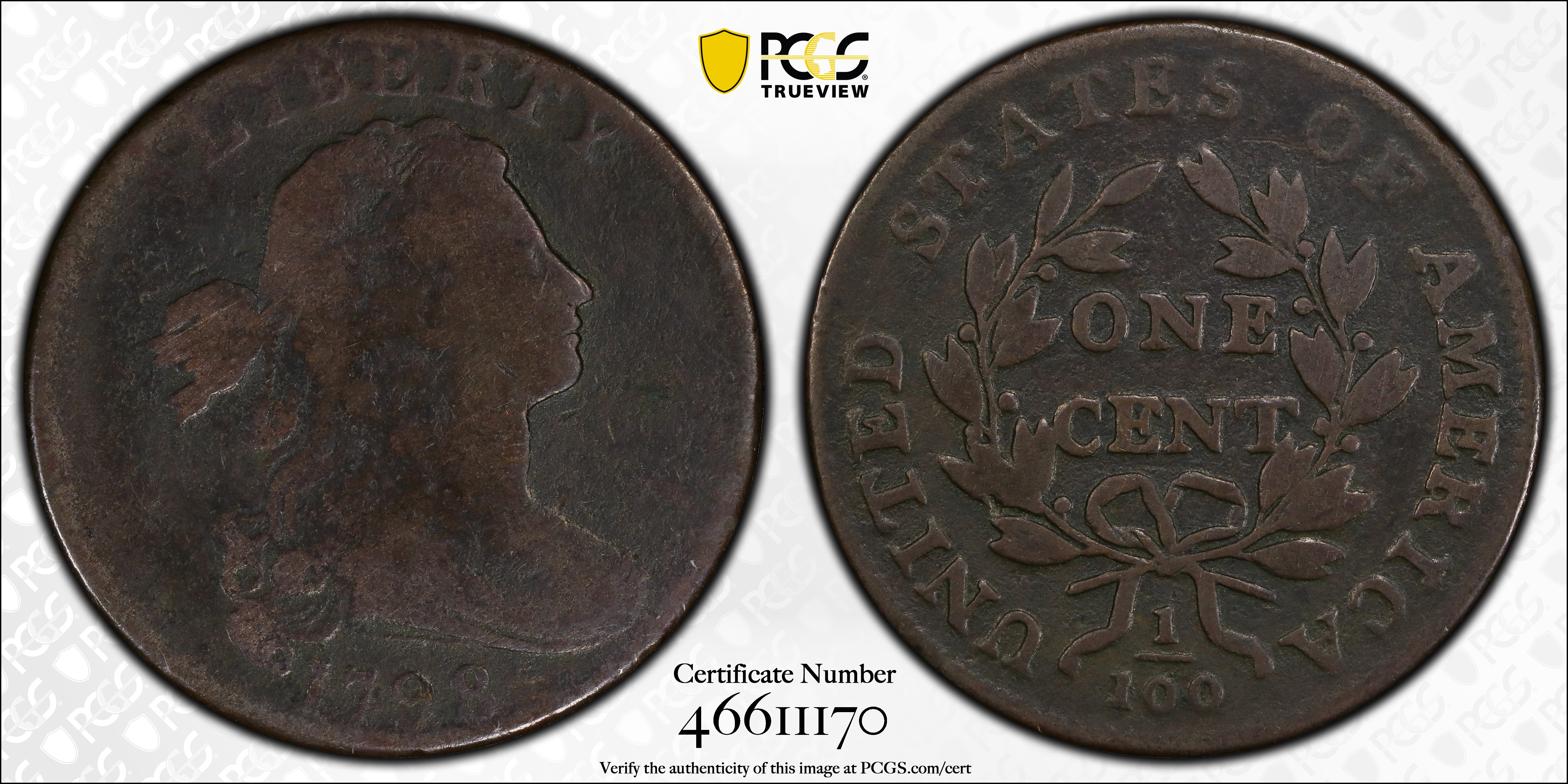 1798 1c 2nd Hair Style, S-172  MS BN thumbnail 7