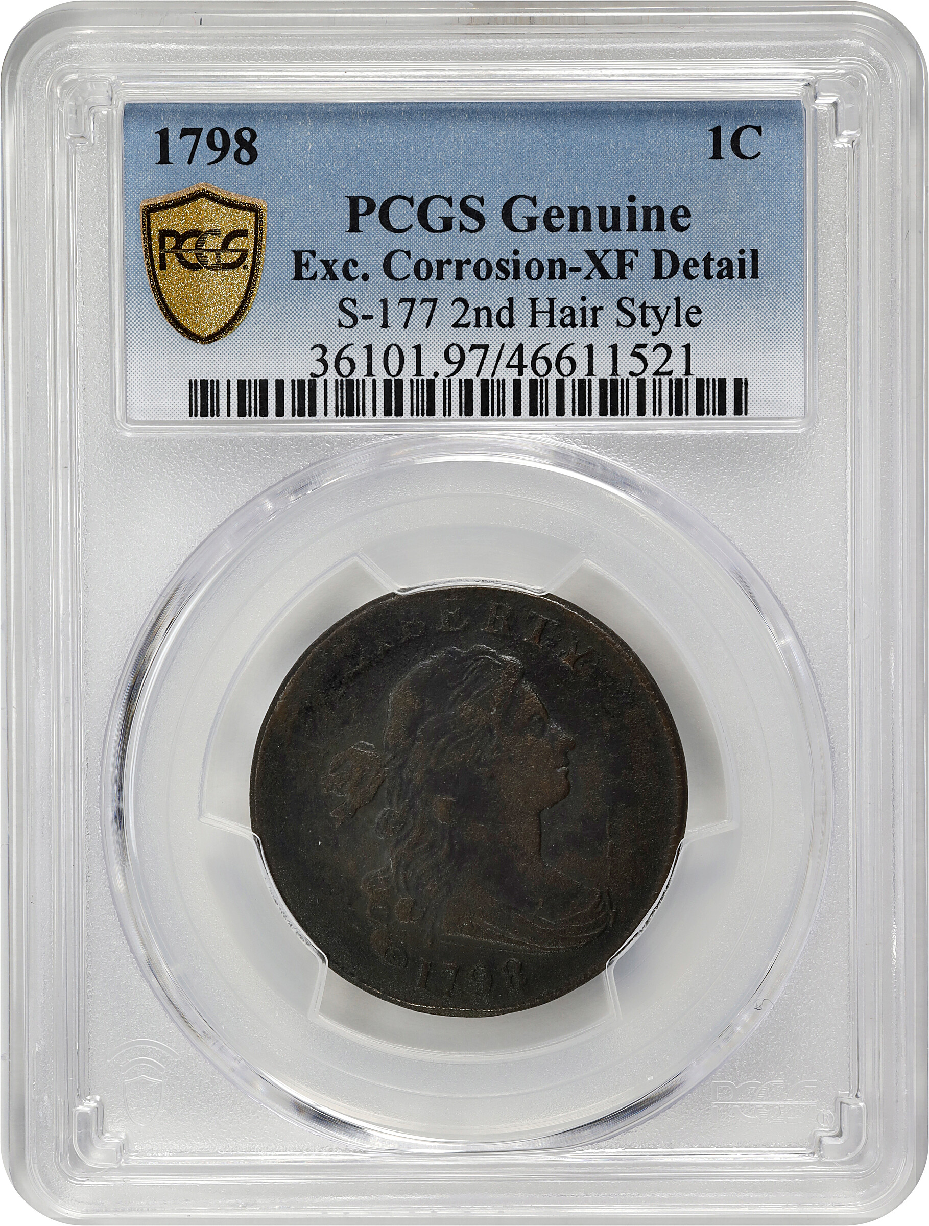 1798 1c 2nd Hair Style, S-177 MS BN thumbnail 12