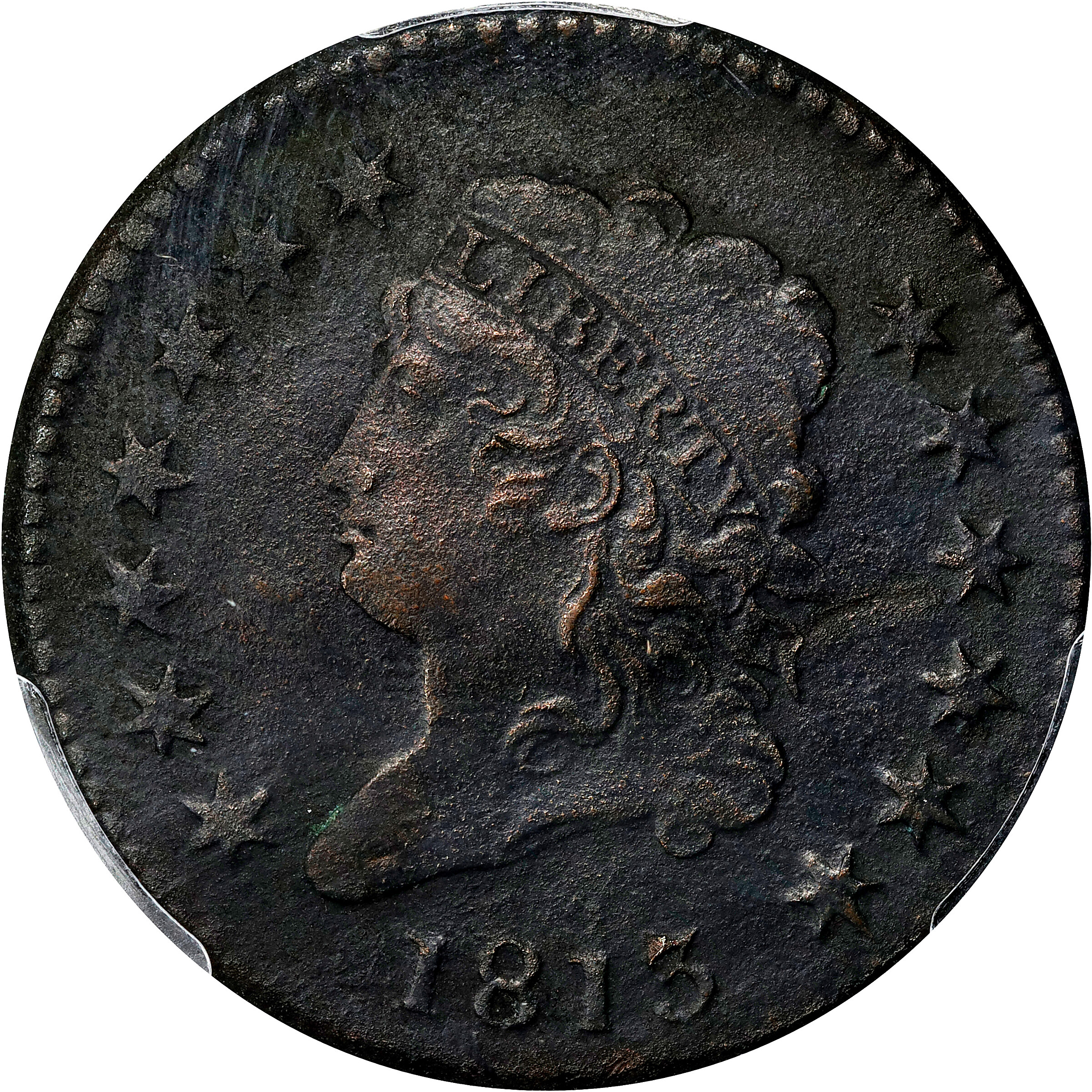 1813 Classic Head Cent. S-292. VF Details--Bent (PCGS).