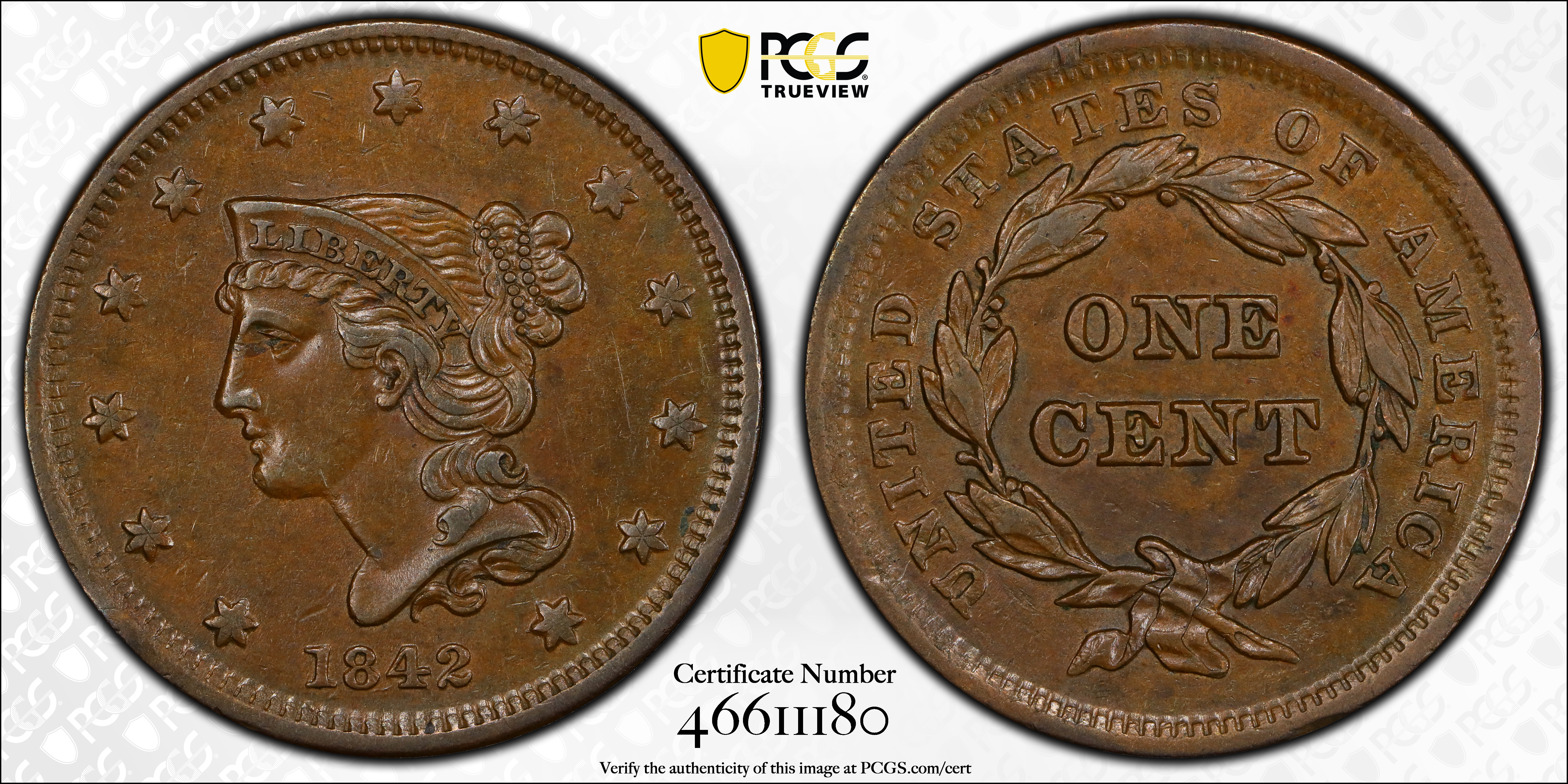1842 1c Small Date, N-2 MS BN thumbnail 13