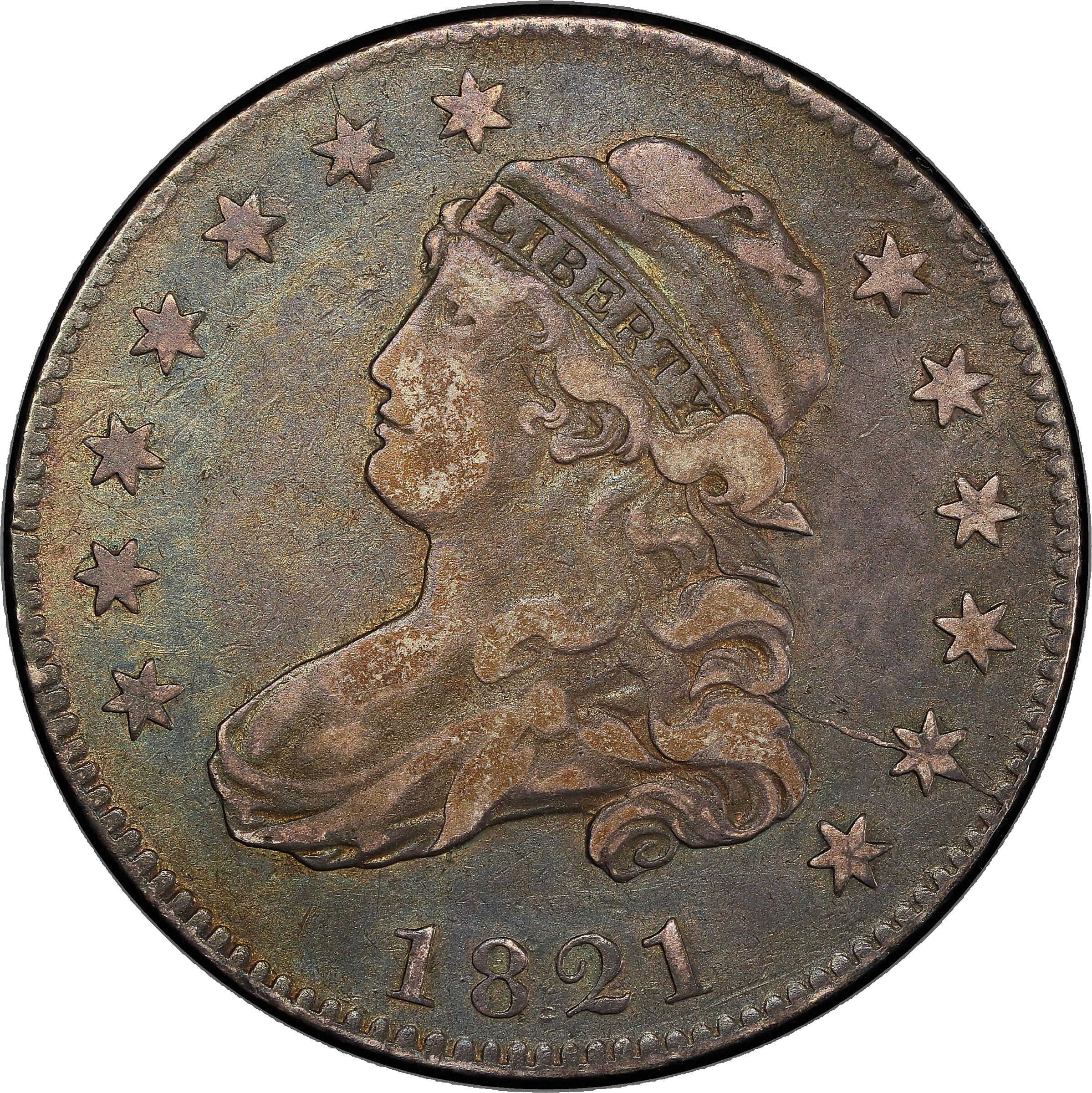1821 Capped Bust Quarter. B-3. VF-25 (PCGS).