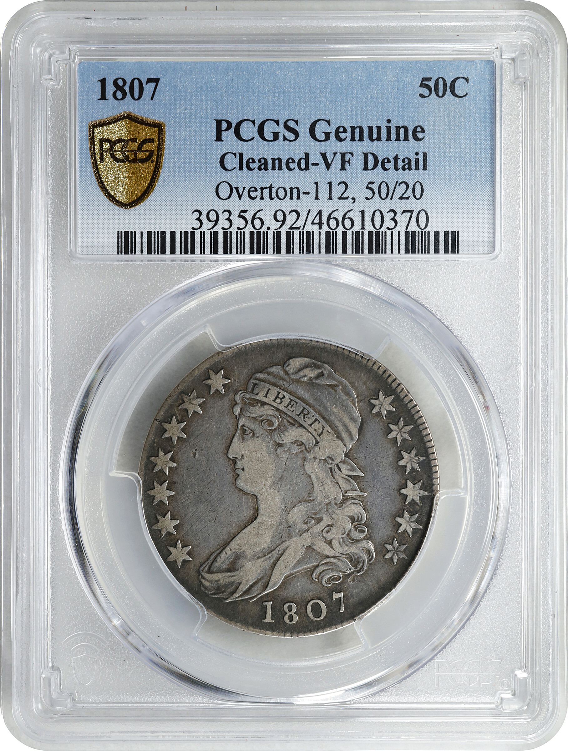1807 50c Capped Bust, 50/20, O-112 AG3 thumbnail 3