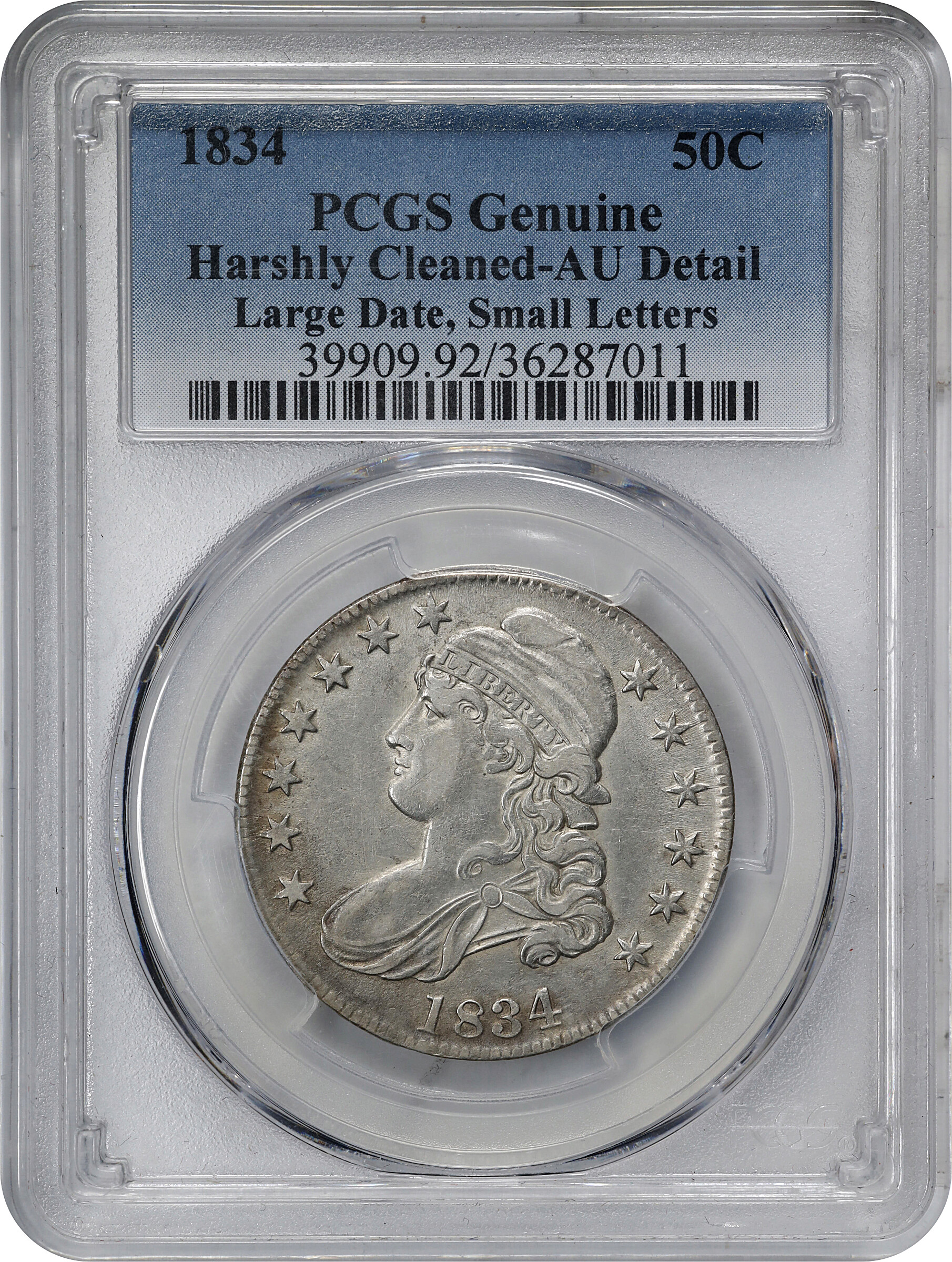 1834 50c Large Date, Small Letters, O-105 F12 thumbnail 5