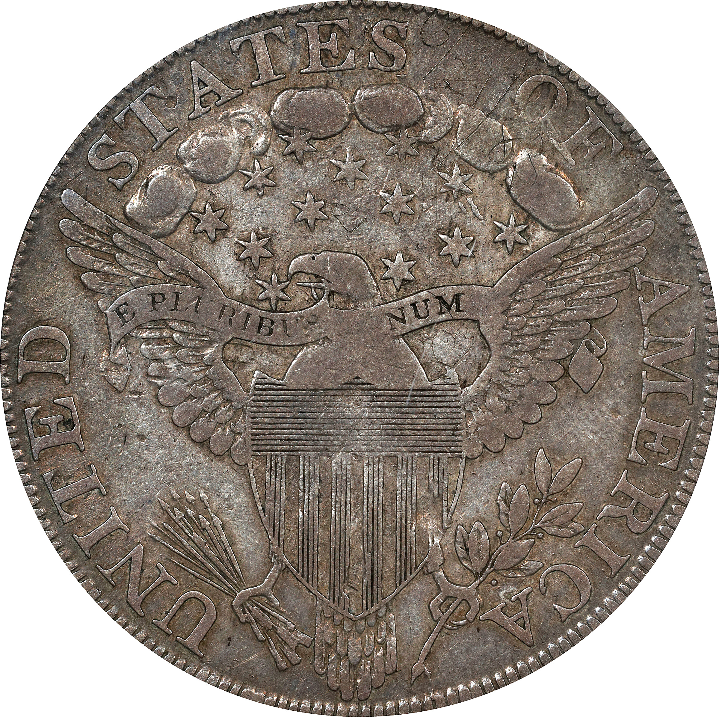 1798 $1  Large Eagle, Pointed 9, Close Date, B-25, BB-123 VG10 thumbnail 12