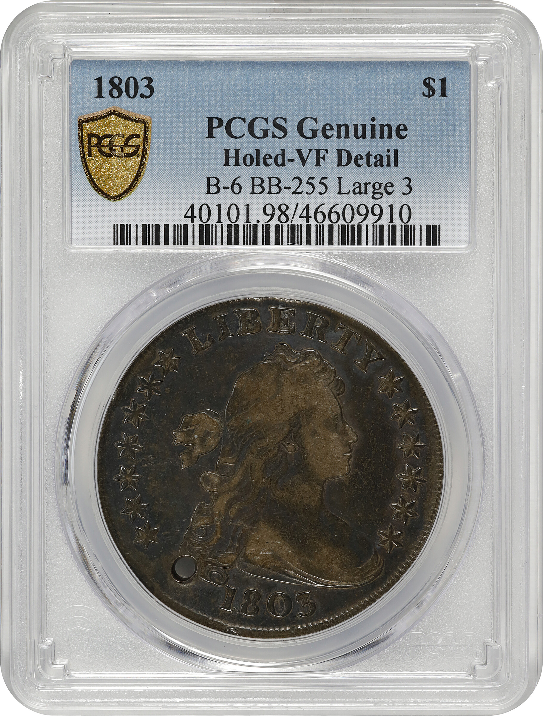 1803 $1  Large 3, B-6, BB-255 AG3 thumbnail 5