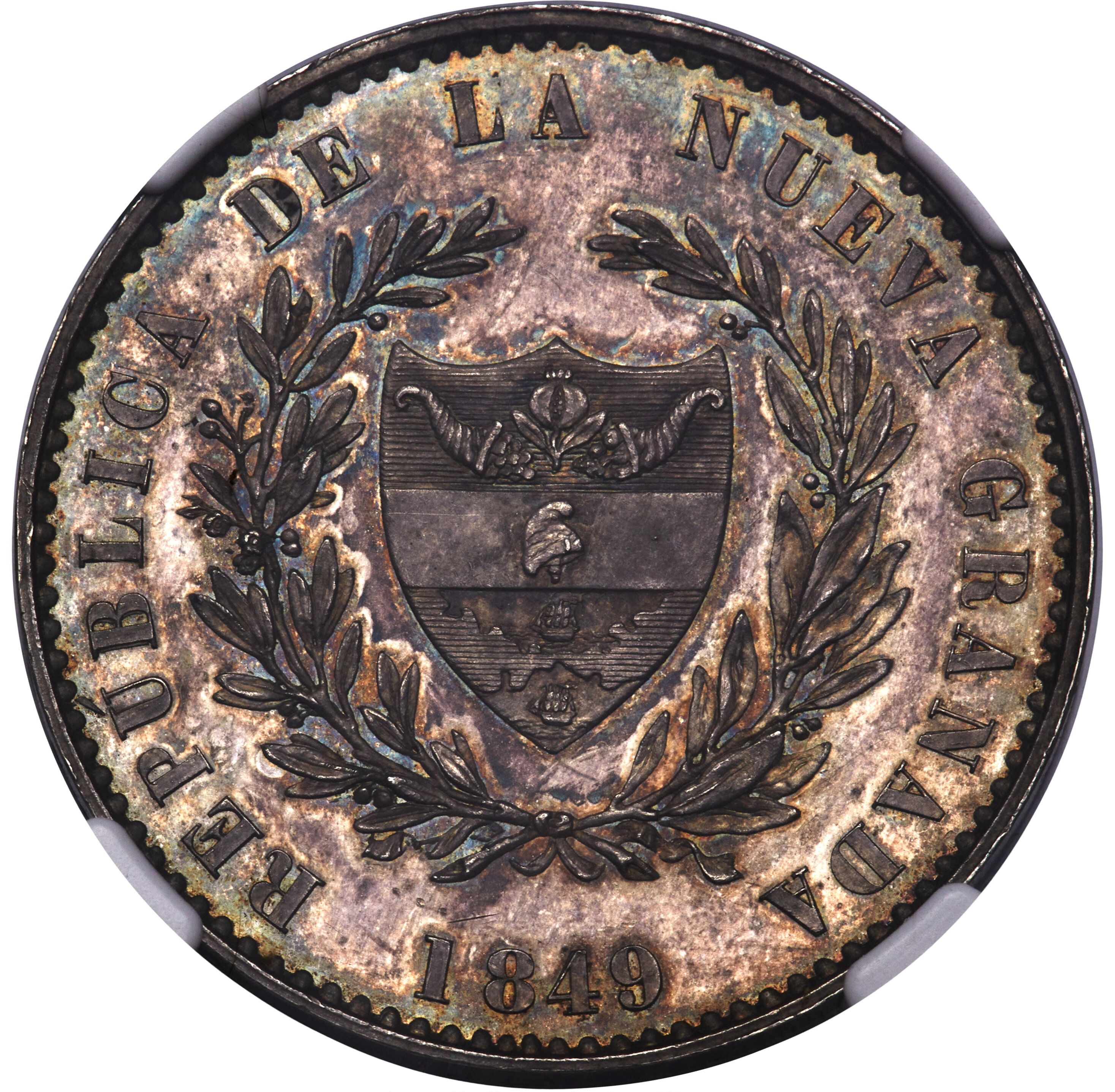 1849 8 Re Bogota mint PR