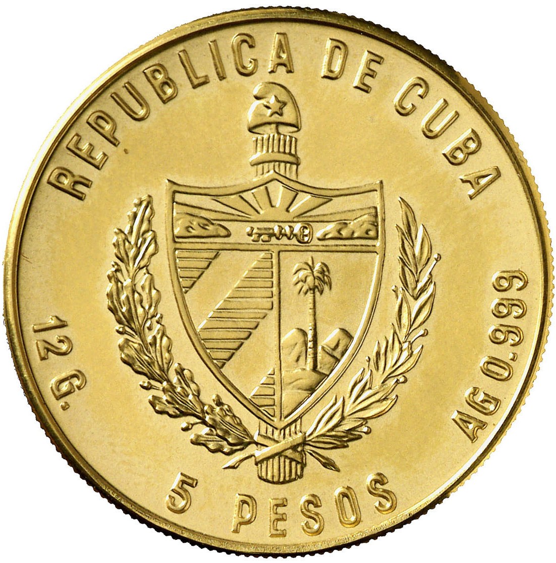 1987 5 Pe JMA# PPV7, Proof version, not listed on Krause PR