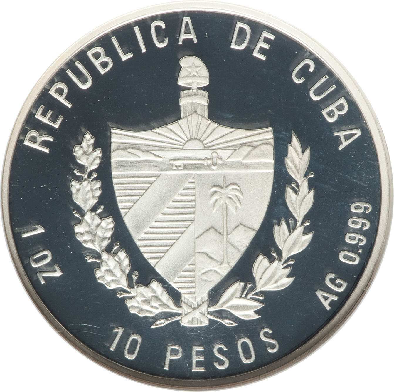 1993 10 Pe Proof --- (Krause shows mintage of  250  pcs, but Cuban minthouse gave real qty.) PR