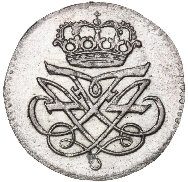 1711 2 Sk Da Plain crown and wider monogram MS