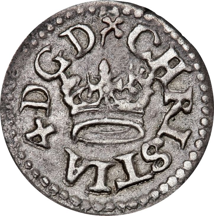 1619 1 Sk Crown within beaded circle MS
