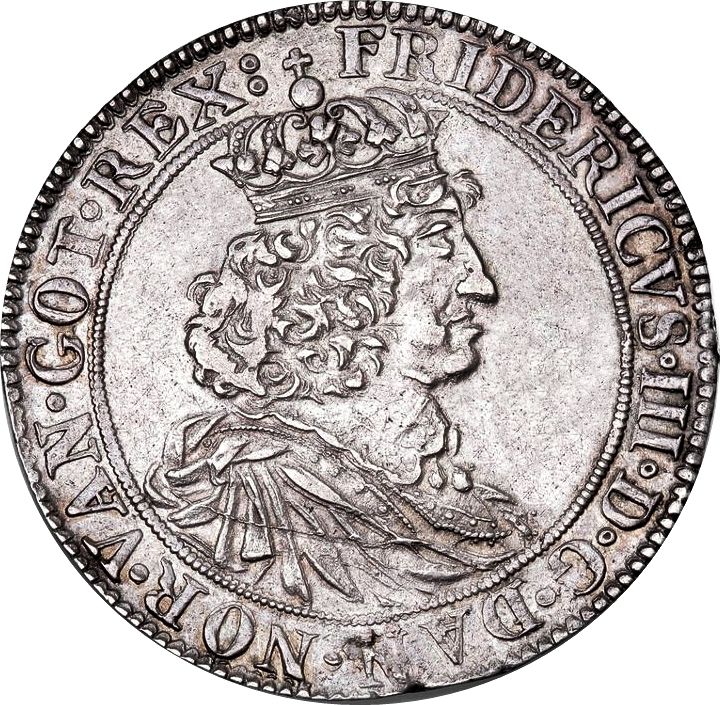 1661 1 Sp Bigger crown in upper position than coin dated 1657 MS