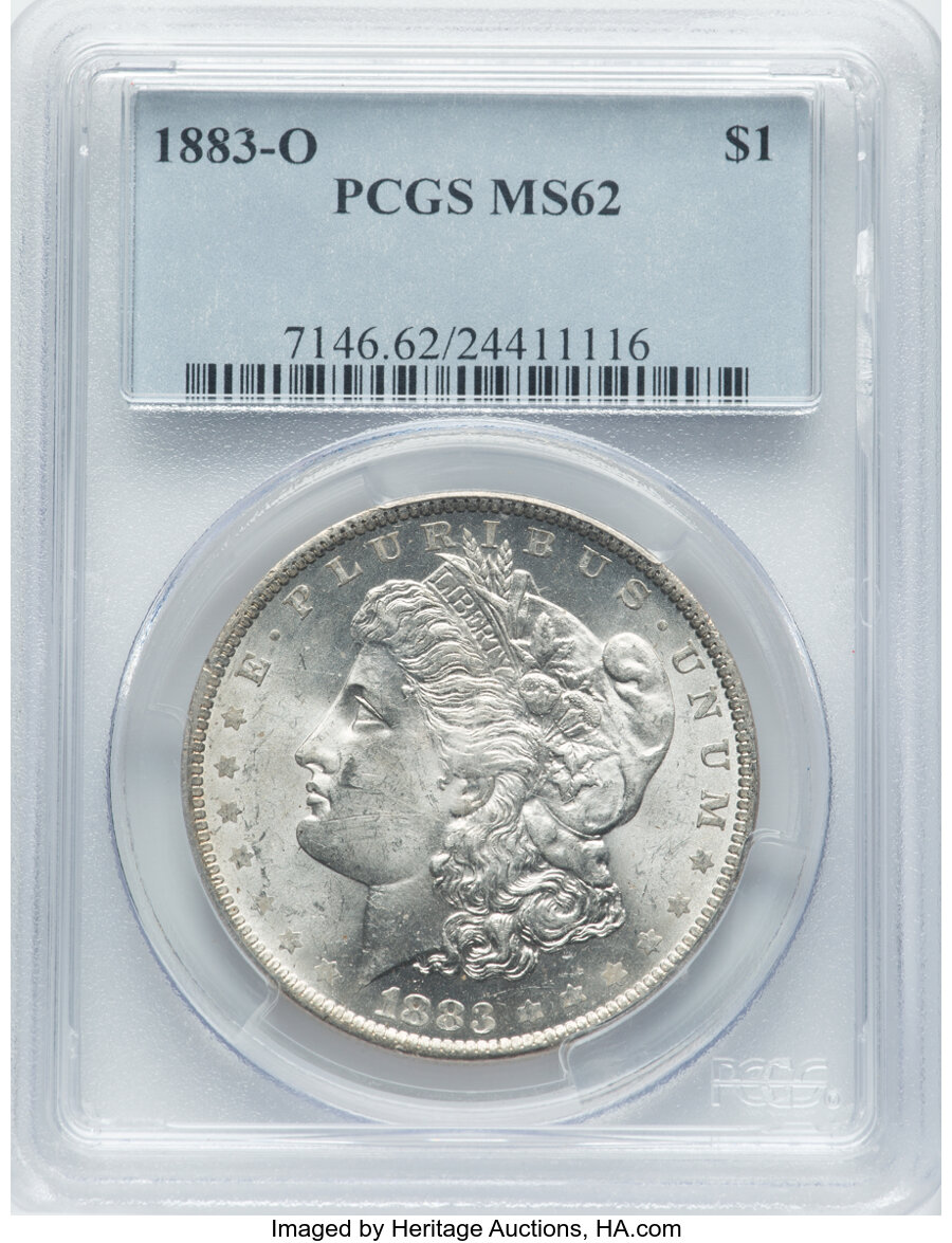1883-O $1 Clashed E Reverse, Clashed D & O Obverse, VAM-22A, MS62 PCGS. PCGS Population: (14592/114460). NGC Census: (14011...