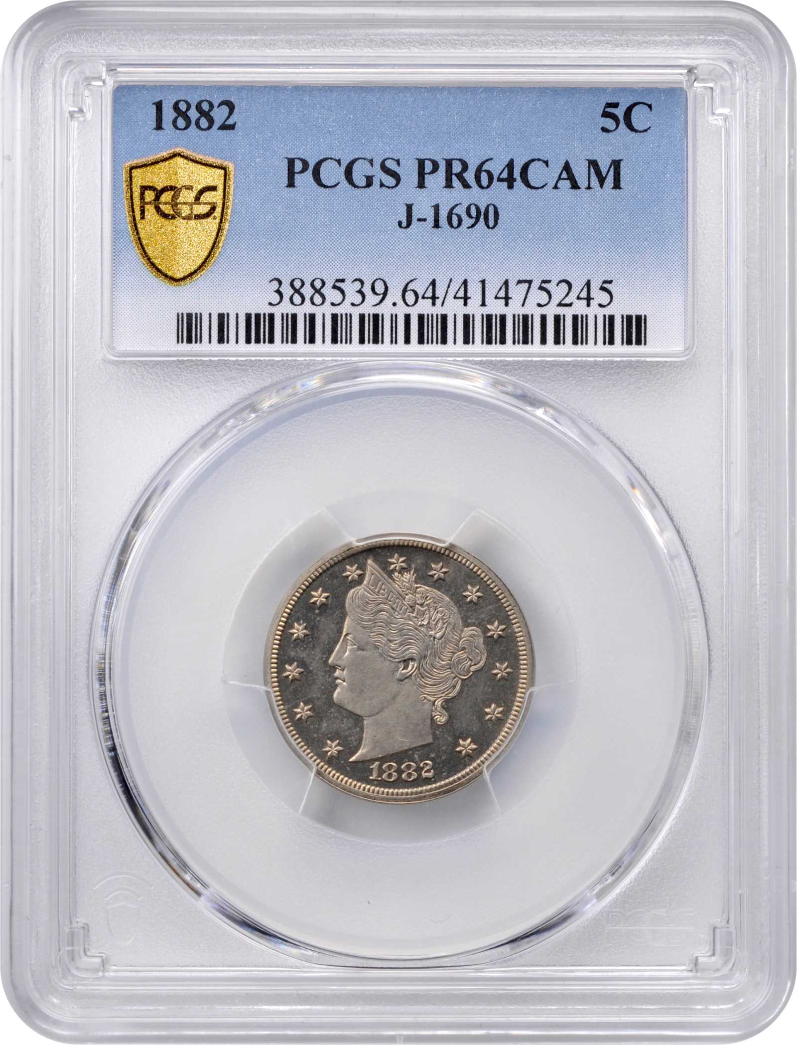 1882 P5c Nickel, J-1690 PR CAM PR67 CAM CAC thumbnail 21