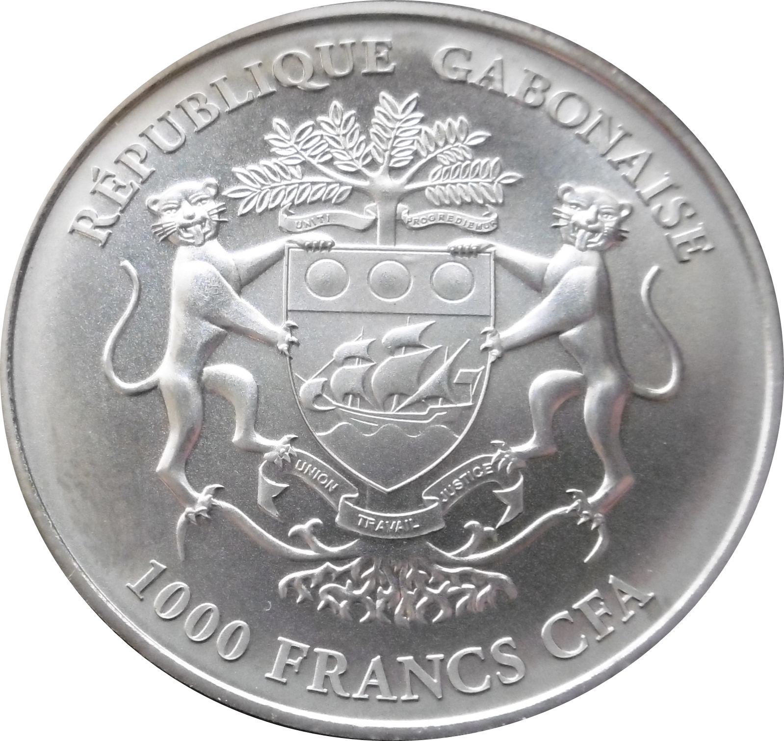 2015 1000 Fr CF BU , "50th Anniv." privy mark, hidden rhino head MS