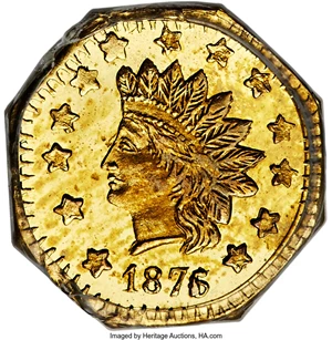 image for: 1876/5 $1 Indian Octagonal Dollar, BG-1129, R.4, MS66 PCGS....