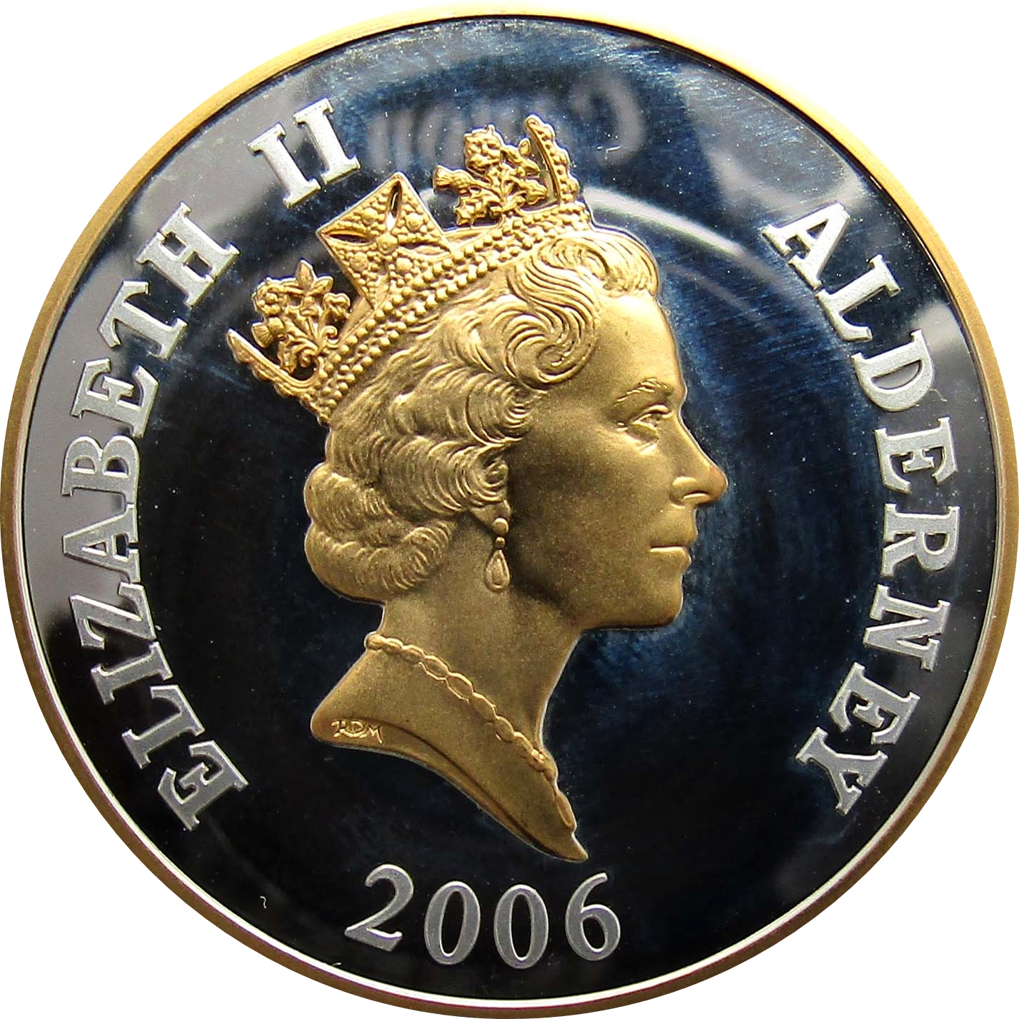 2006 £5 Proof, partially gilt PR