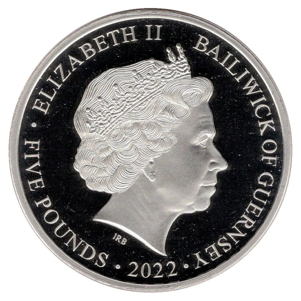 2022 £5 Proof, in set with Jersey and Isle of Man PR