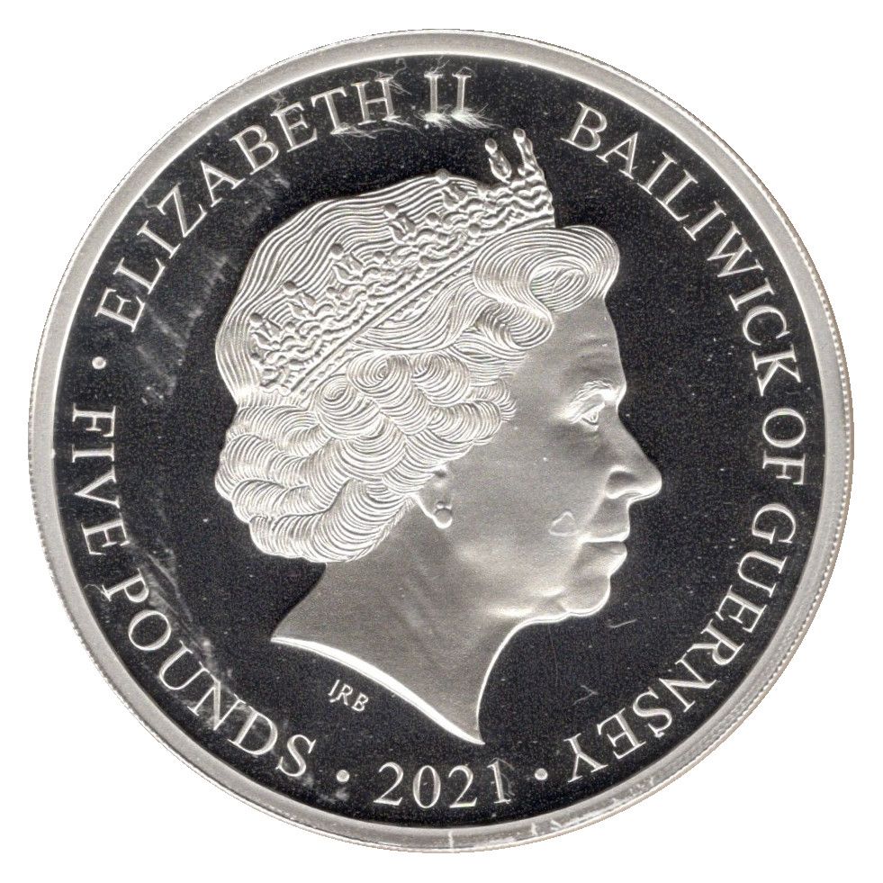 2021 £5 Proof, in set with Jersey and Isle of Man PR