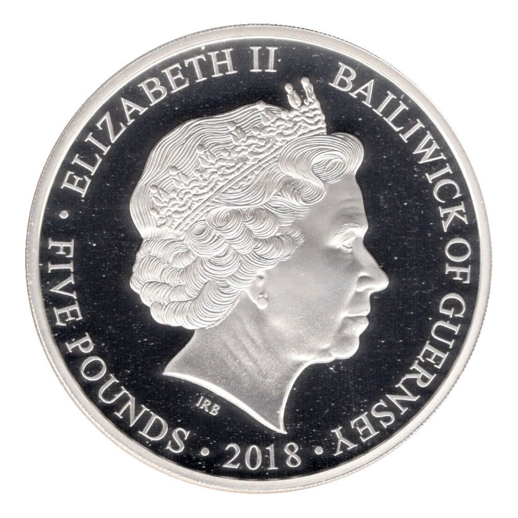 2018 £5 Proof, in set with Jersey and Isle of Man PR