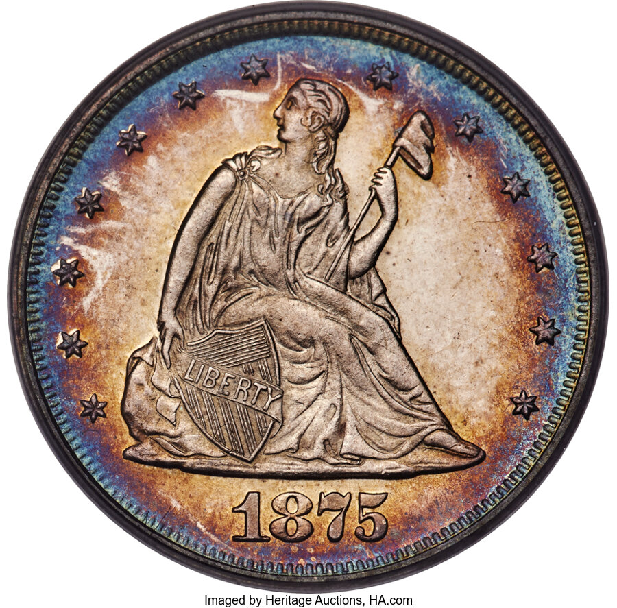 1875 20C PR63 Cameo PCGS. BF-1, R.1....