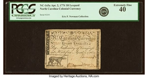image for: North Carolina April 2, 1776 $8 Leopard PCGS Extremely Fine 40....