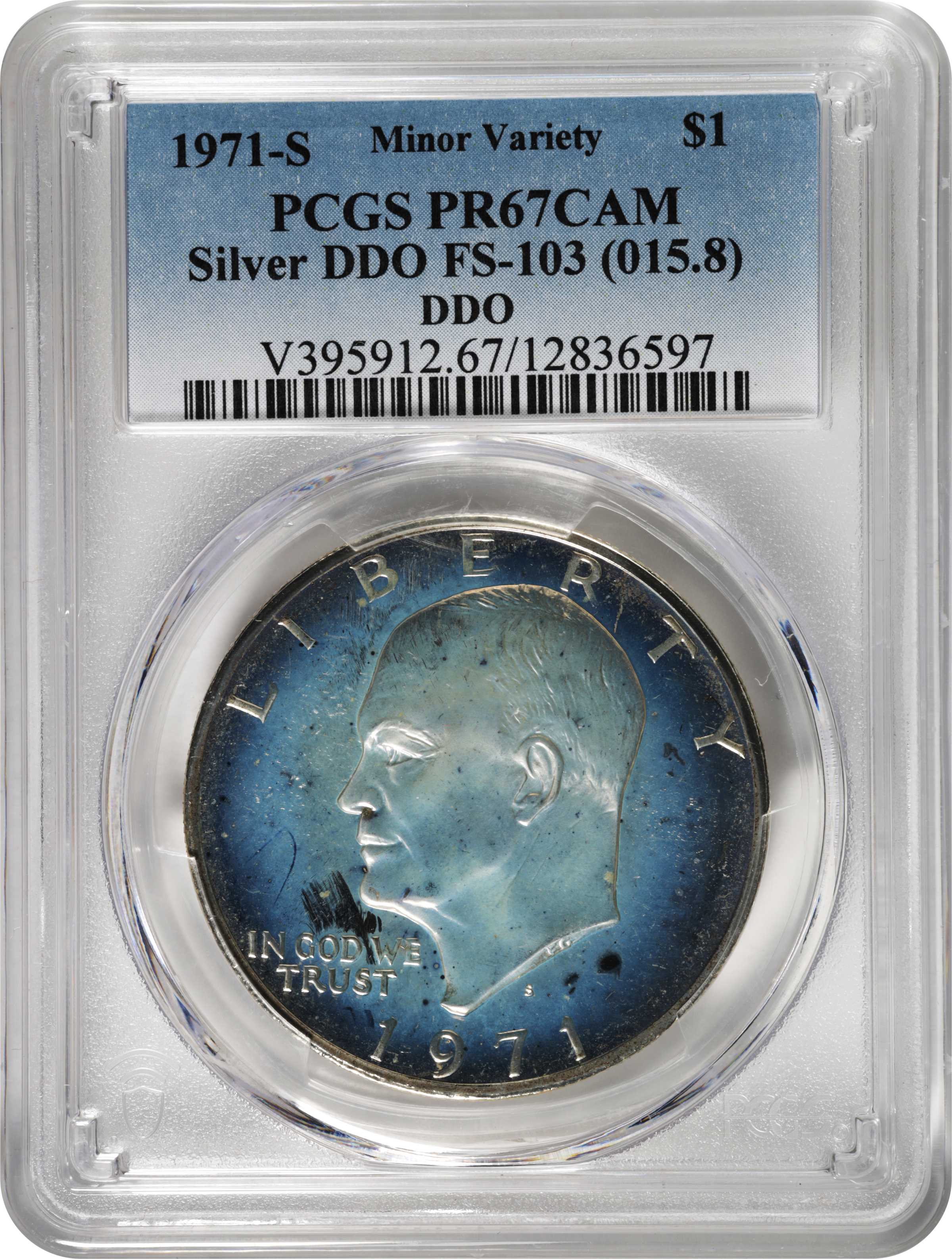 1971-S $1  Silver, Doubled Die Obverse, FS-103 PR CAM PR66 CAM thumbnail 3