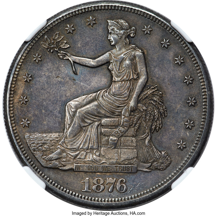 1876-CC Trade$ Obverse I, Reverse II MS