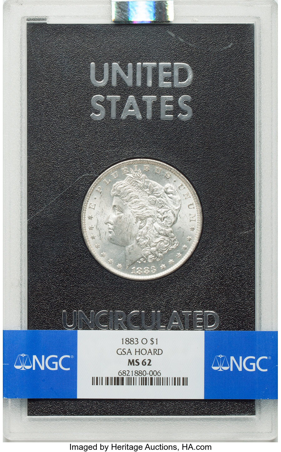 1883-O $1 GSA Hoard MS62 NGC. NGC Census: (87/231). PCGS Population: (2/23). CDN: $175 Whsle. Bid for NGC/PCGS MS62. Mintag...