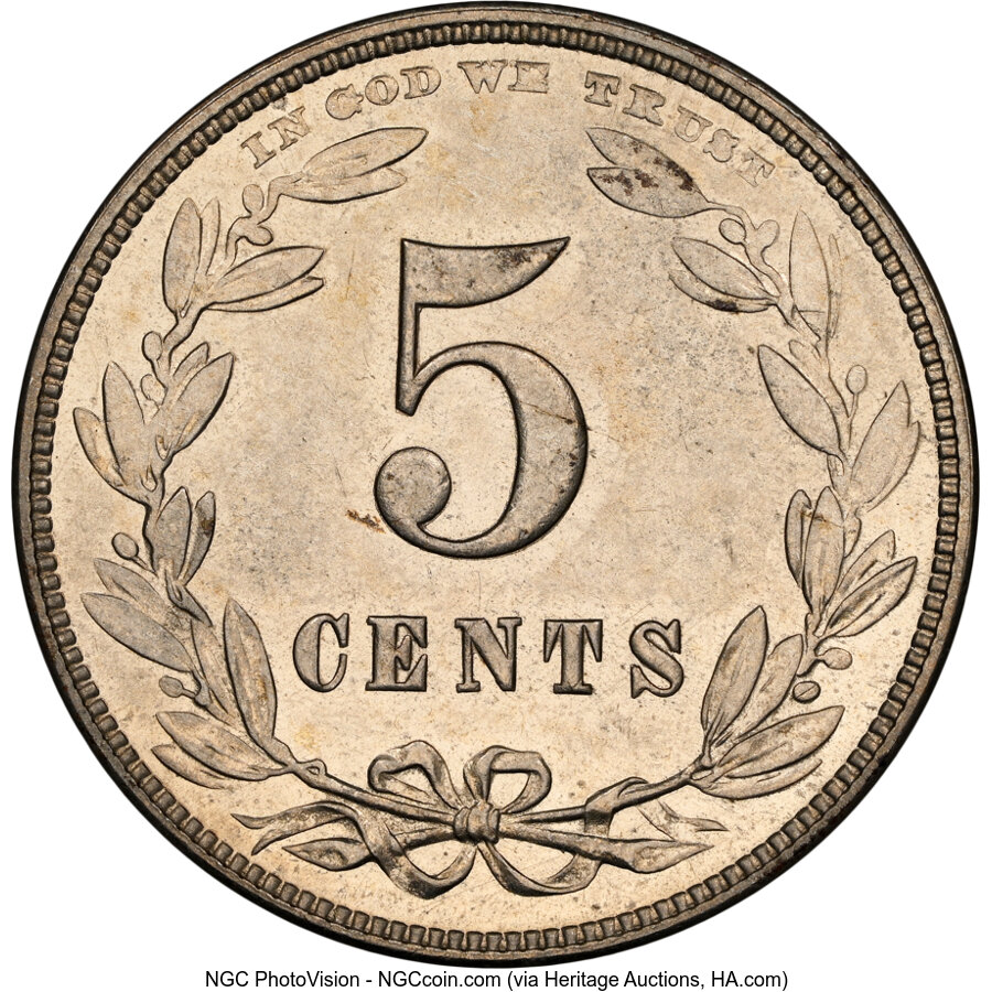 1867 P5c Nickel, J-566 PR60 thumbnail 2