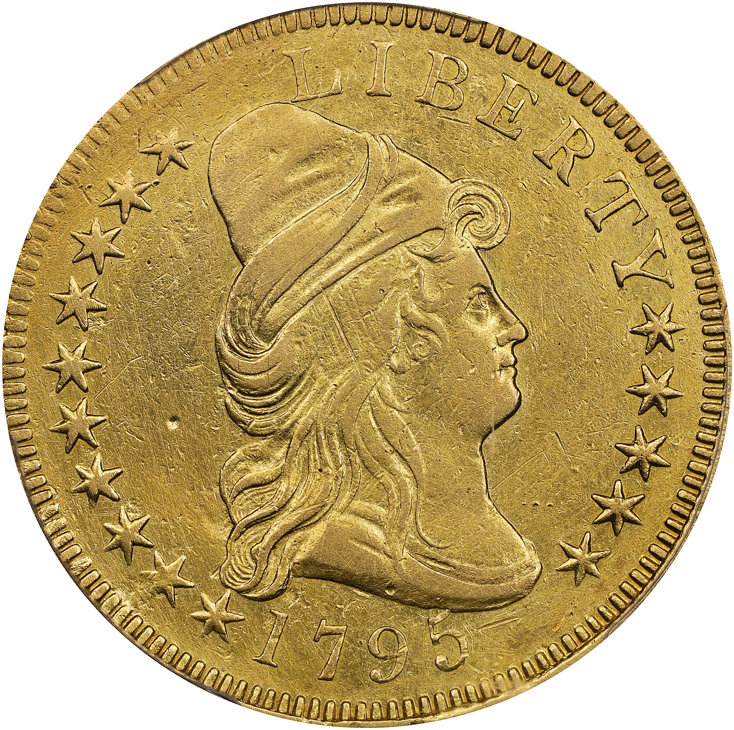 1795 Capped Bust Right Eagle. BD-3, Taraszka-3. Rarity-6. 9 Leaves. EF Details--Repaired (PCGS).