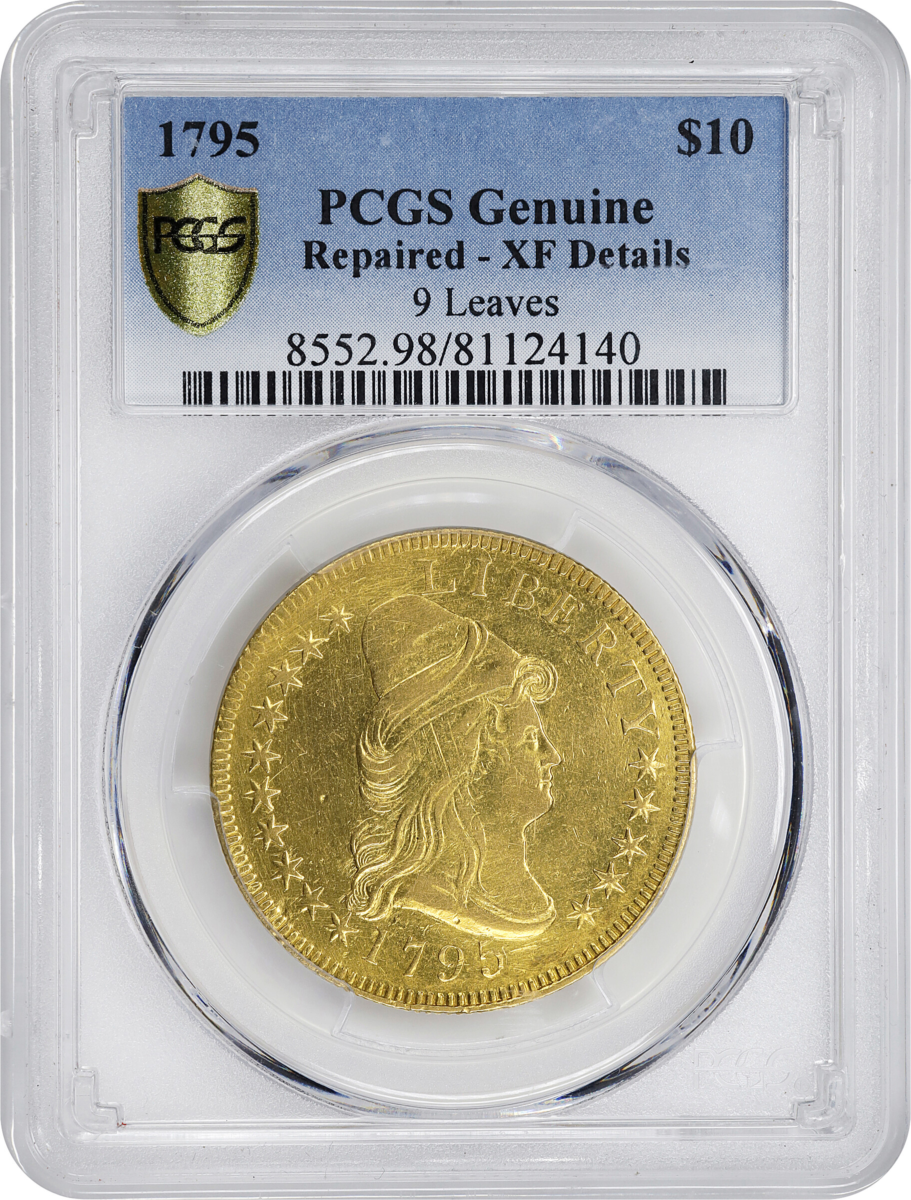 1795 $10  9 Leaves F12 CAC thumbnail 3