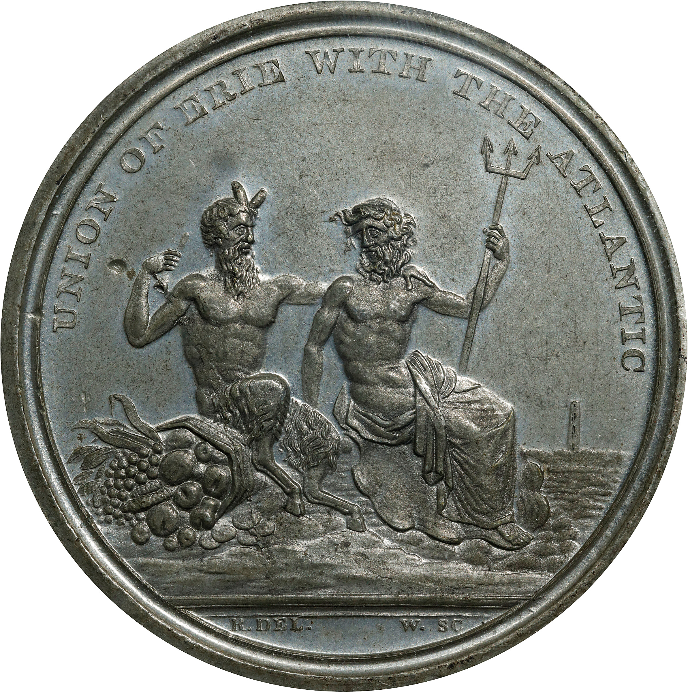 1826 Erie Canal Completion Medal. HK-1. Rarity-6. White Metal. AU Details--Damage (PCGS).